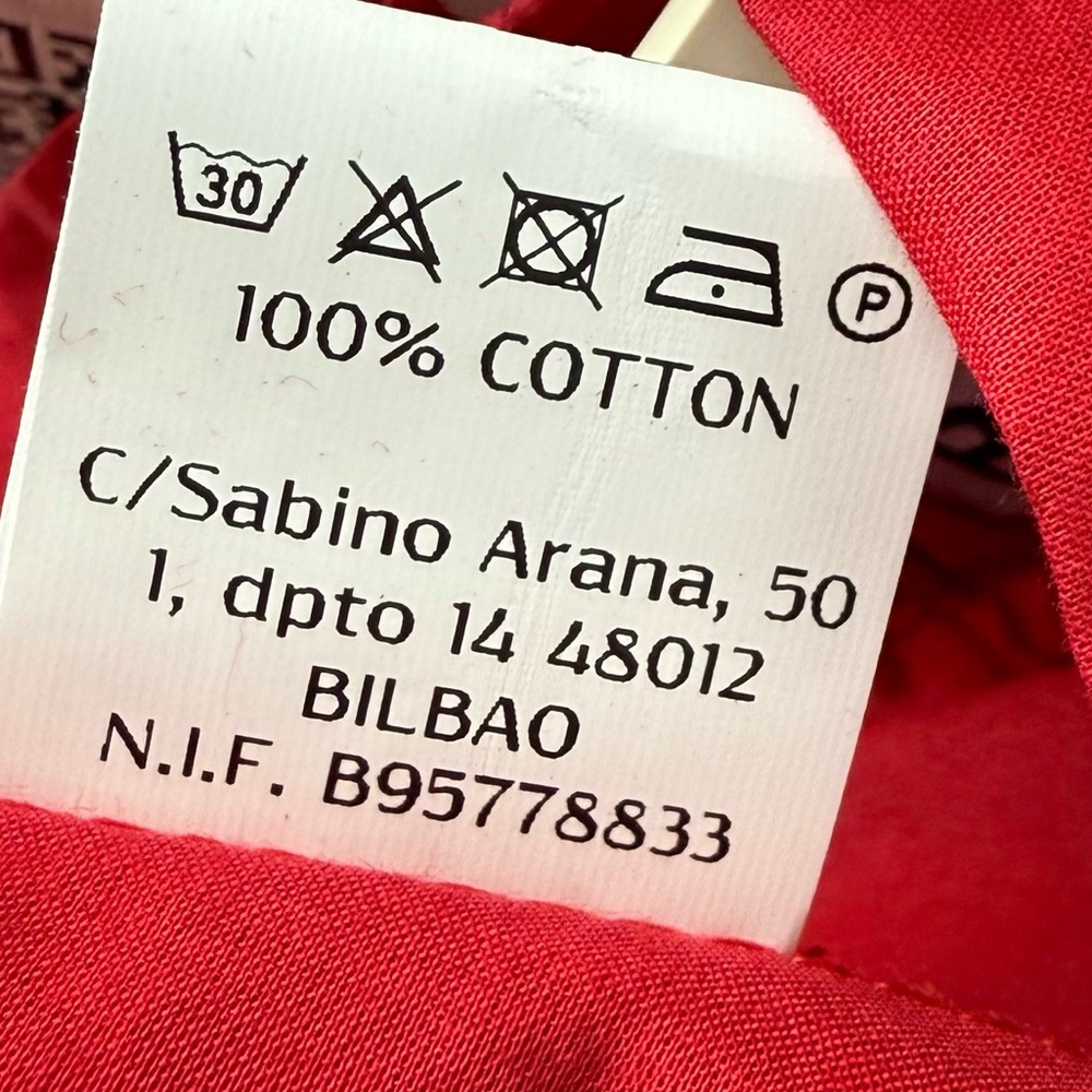 Sei Bi-Aaf Skirt Trousers Capri Womens L Xl Large Red Wide Leg Made In Spain Nwt — image 6 of 8